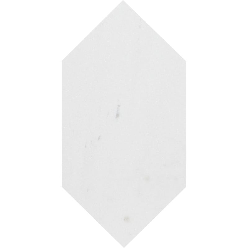 products     by collection     aspen white honed marble  Aspen White Honed Large Picket Marble Waterjet Decos 6x12