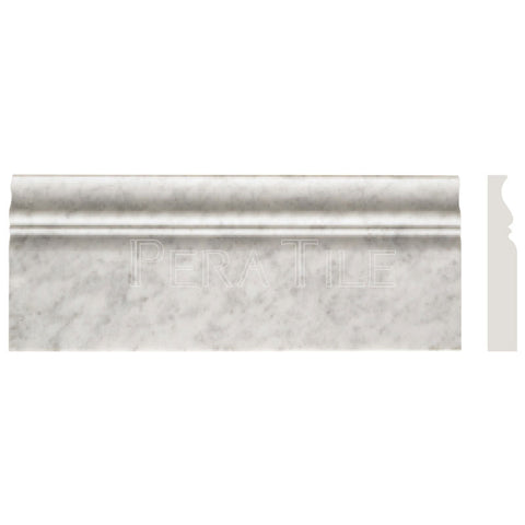 Bianco Carrara 4 3/4×12 Honed Classic Baseboard