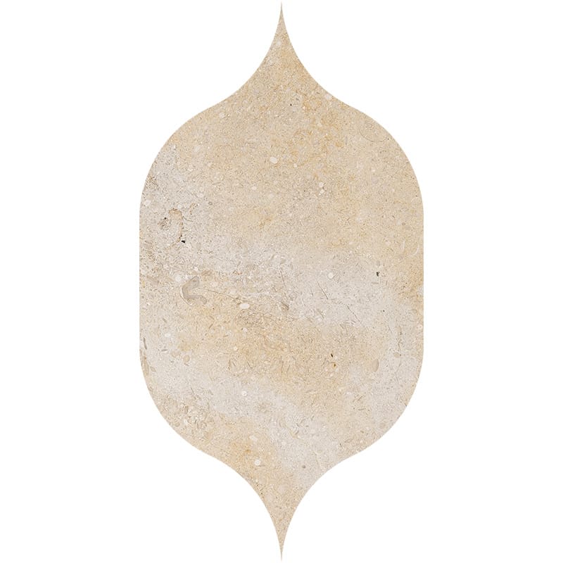 Seashell Honed Gothic Arabesque Limestone Waterjet Decos 4 7/8x8 13/16
