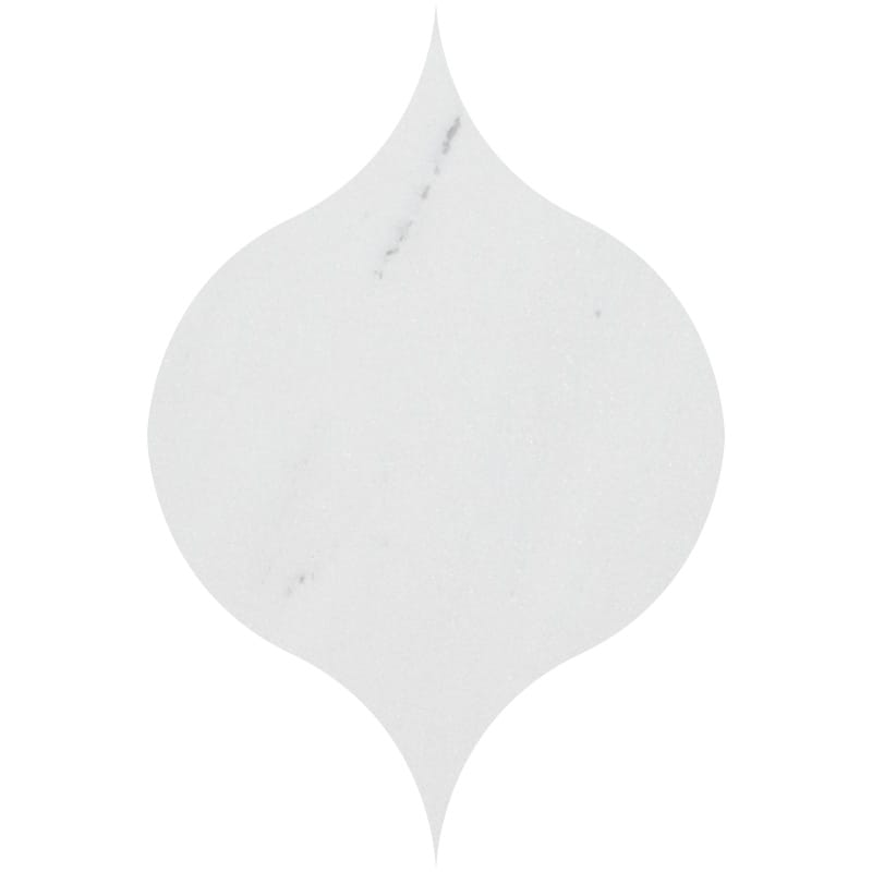 Aspen White Honed Winter Leaf Marble Waterjet Decos 4 7/8x6 13/16