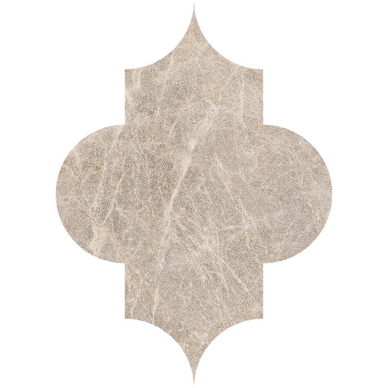 Brown Leather Arabesque Marble Waterjet Decos 6x8 1/4