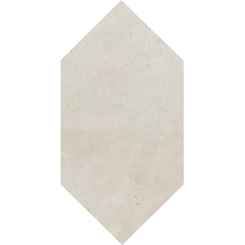 Crema Marfil Polished Large Picket Marble Waterjet Decos 6x12
