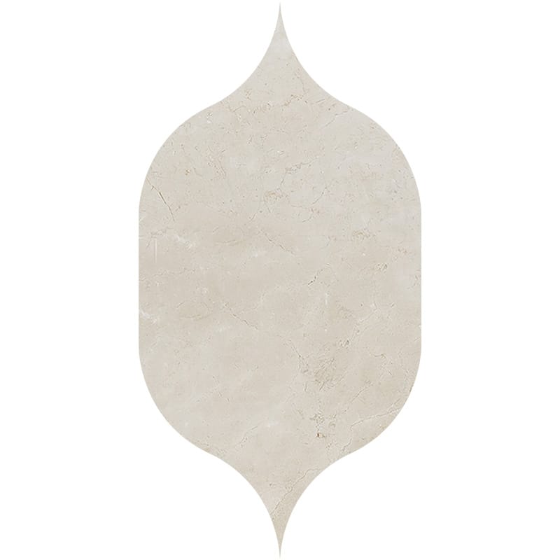 products     by collection     crema marfil marble  Crema Marfil Honed Gothic Arabesque Marble Waterjet Decos 4 7/8x8 13/16