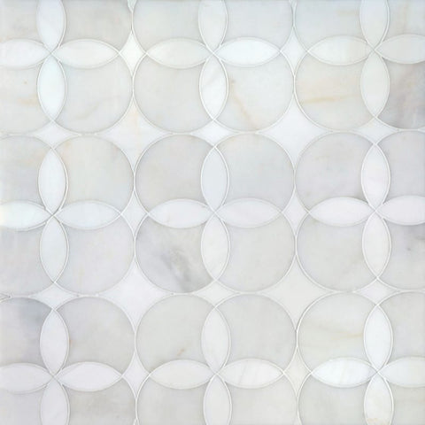 Afyon White, Dolomite Multi Finish Constantine Marble Waterjet Decos 13 5/8x13 5/8
