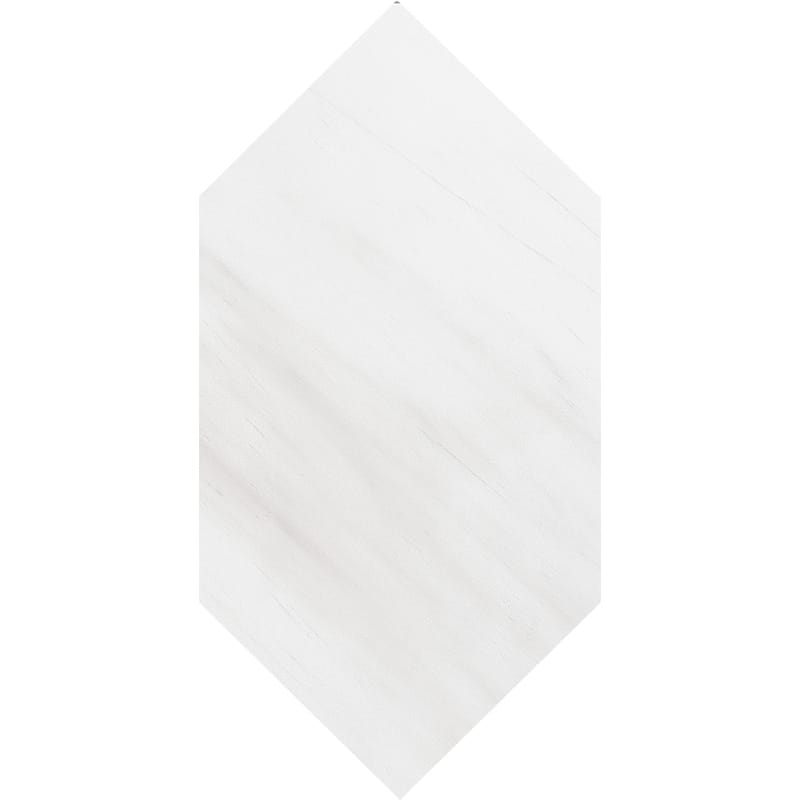 Snow White Honed Large Picket Marble Waterjet Decos 6x12