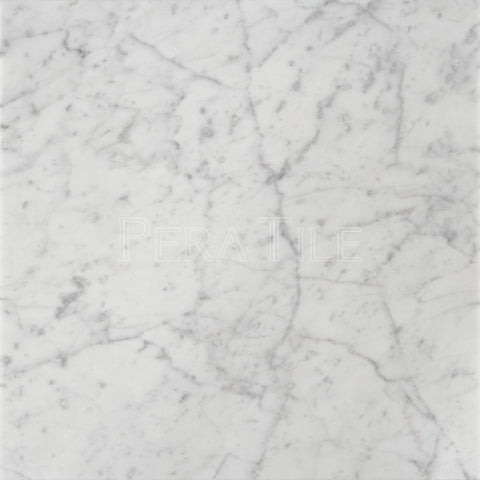 Bianco Carrara 18×18 Honed Marble Tile