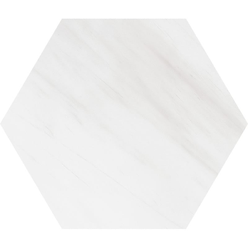 Snow White Polished Hexagon Marble Waterjet Decos 5 25/32x5