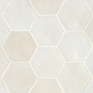 Celine 4" Hexagon Glossy Porcelain Floor & Wall Tile in White