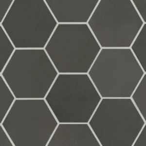 Celine 4" Hexagon Matte Porcelain Floor & Wall Tile in Black