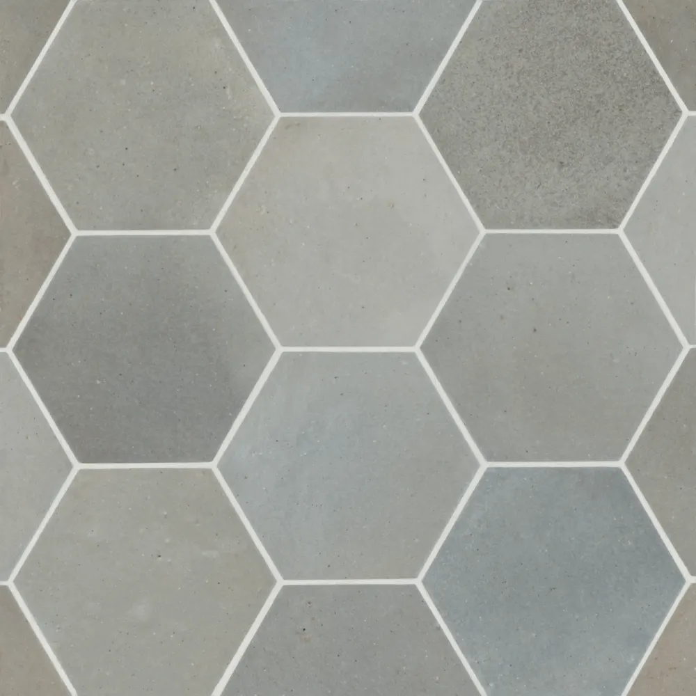 Celine 4" Hexagon Matte Porcelain Floor & Wall Tile in Blue
