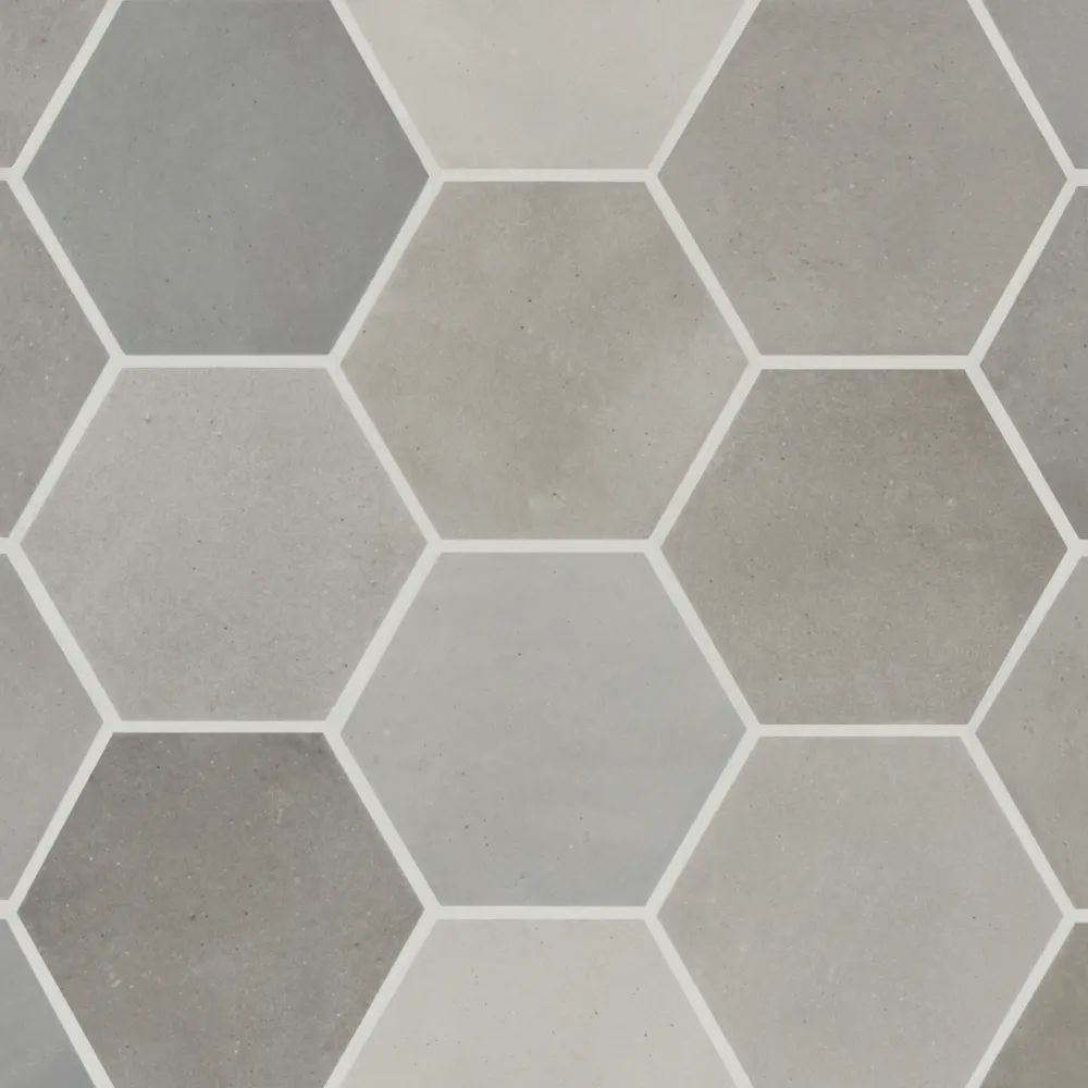 Celine 4" Hexagon Matte Porcelain Floor & Wall Tile in Greige