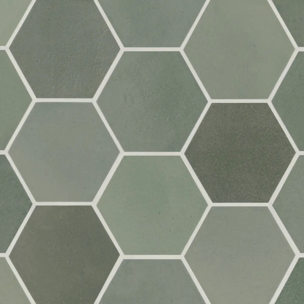 Celine 4" Hexagon Matte Porcelain Floor & Wall Tile in Sage