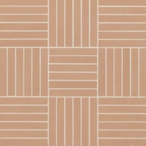 Sahara .5" x 4" Matte Crosshatch Porcelain Mosaic Tile in Cotto