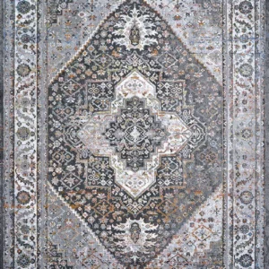Gypsy Persian Medallion  Dark Grey-Ivory