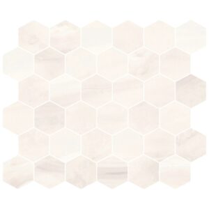Agata White Hex Mosaic Matte
