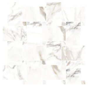 GreyBasketweave Mosaic Satin