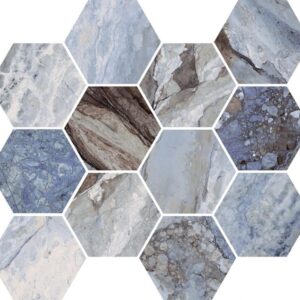 Mystic Ocean Polished Hexagon 4 x 4 12 x 13.5