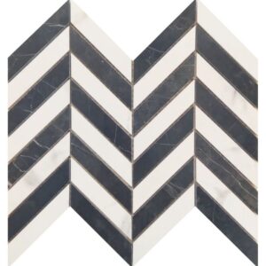 Prestigio Statuario-Marquinia Mix Lucido Chevron 10 x 12