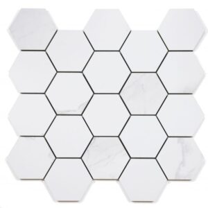 Malaysia Calacatta Dorado Matte 3 x 3 Hexagon Mosaic 11.75 x 12.75