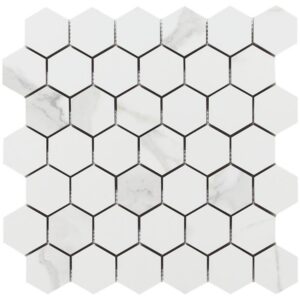 Malaysia Calacatta Dorado Polished 2 x 2 Hexagon Mosaic 12 x 12