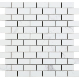 Malaysia Carrara Pre Polished Brick Mosaic 12 x 12