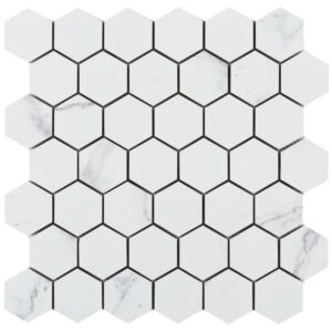 Malaysia Carrara Pre Polished Hexagon Mosaic 12 x 12