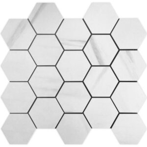 Malaysia Dolomite Premium Matte 3 x 3 Hexagon Mosaic 11.75 x 12.75